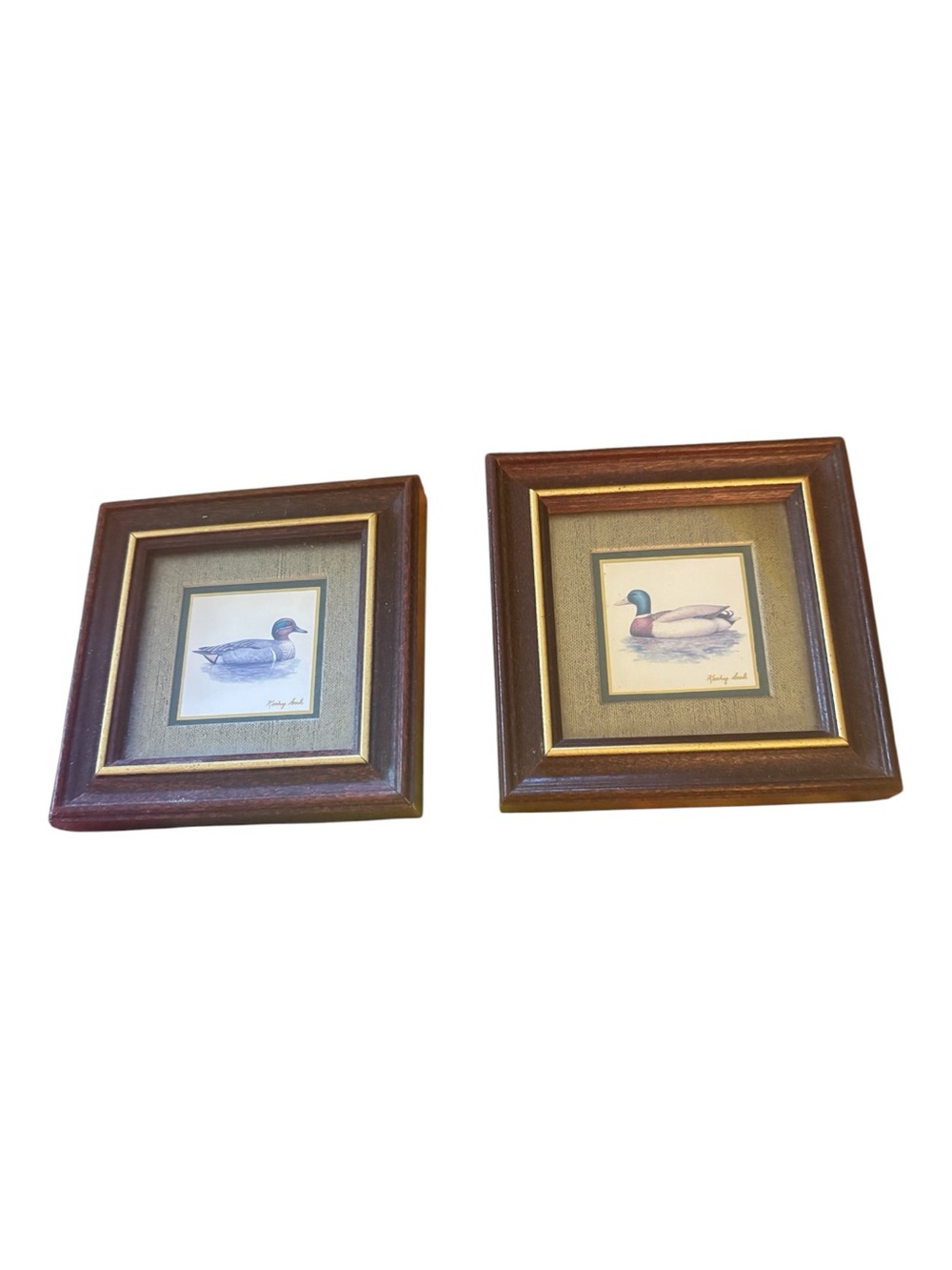 Kathy Seek Pair of Duck Illustration Wall Prints from the Heartfelt Collection